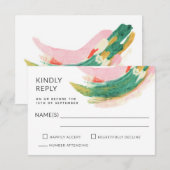 Abstrakt gestrichene Schlaganfälle Hochzeit RSVP Karte (Vorne/Hinten)