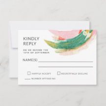 Abstrakt gestrichene Schlaganfälle Hochzeit RSVP