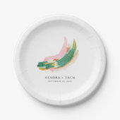 Abstrakt gestrichene Schlaganfälle Hochzeiten Pappteller (Vorderseite)