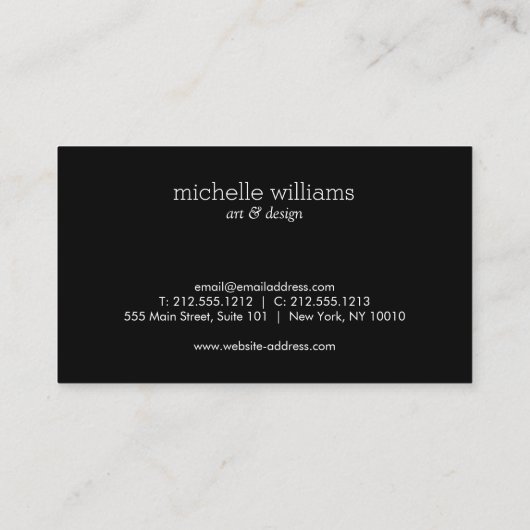 Abstrakt gestrichene schwarze Streifen-Visitenkart Visitenkarte (Rückseite)