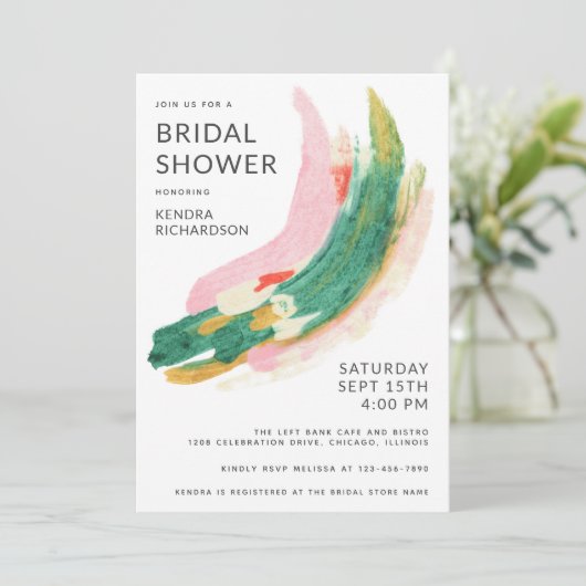 Abstrakt gestrichene Striche Brautparty der Modern (Stehend Vorderseite)