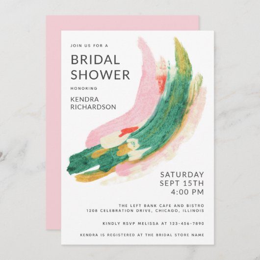 Abstrakt gestrichene Striche Brautparty der Modern (Vorne/Hinten)