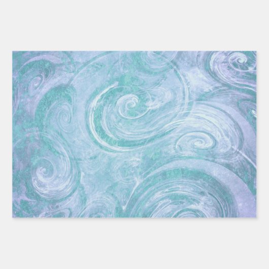 Abstrakt gestrichene Wirbel Geschenkpapier Set (Vorderseite)