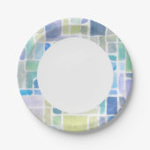 Abstrakt gestrichener Aquarellhintergrund Pappteller (Vorderseite)