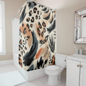 Abstrakt gestrichener exotischer Tierdruckleopard Duschvorhang (Beispiel)