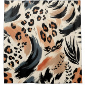 Abstrakt gestrichener exotischer Tierdruckleopard Duschvorhang (Vorderseite)