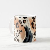 Abstrakt gestrichener exotischer Tierdruckleopard Kaffeetasse (Vorderseite Links)