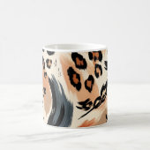 Abstrakt gestrichener exotischer Tierdruckleopard Kaffeetasse (Mittel)