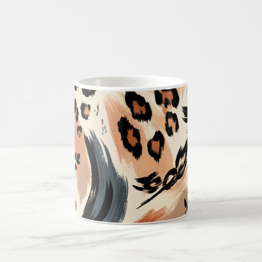 Abstrakt gestrichener exotischer Tierdruckleopard Kaffeetasse (Mittel)