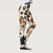 Abstrakt gestrichener exotischer Tierdruckleopard Leggings (Rechts)