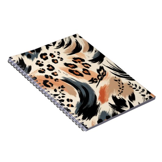 Abstrakt gestrichener exotischer Tierdruckleopard Notizblock (Rechte Seite)