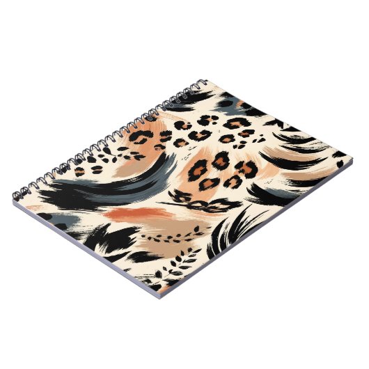 Abstrakt gestrichener exotischer Tierdruckleopard Notizblock (Linke Seite)