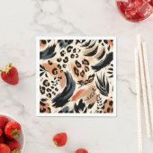 Abstrakt gestrichener exotischer Tierdruckleopard Serviette (Beispiel)