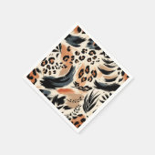 Abstrakt gestrichener exotischer Tierdruckleopard Serviette (Ecke)