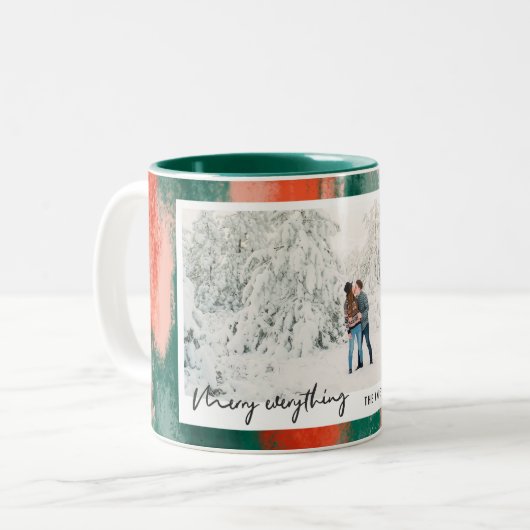 abstrakt gestrichener und roter Urlaub Zweifarbige Tasse (Vorderseite Links)