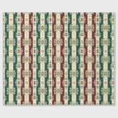Abstrakt gestripptes Muster - bordeauxrot, grün, E Geschenkpapier (Flach)