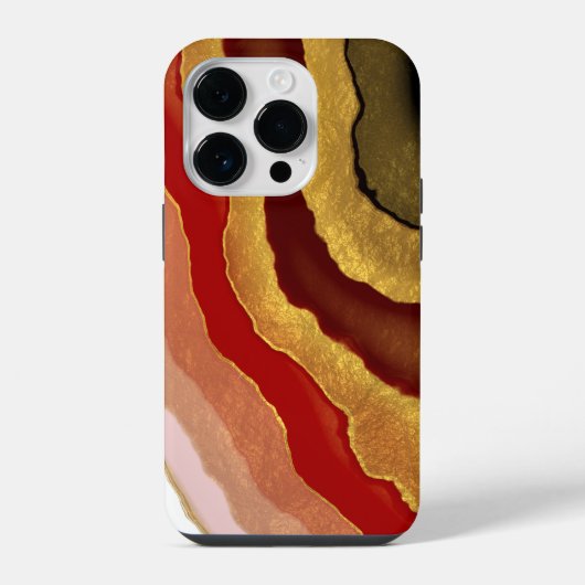 Abstrakt Gilded Agate iPhone Hülle (Rückseite)