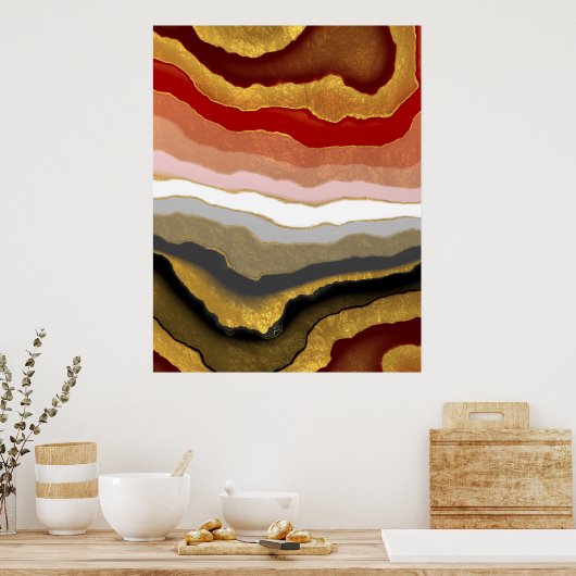 Abstrakt Gilded Agate Poster (Küche)
