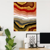 Abstrakt Gilded Agate Poster (Heimbüro)