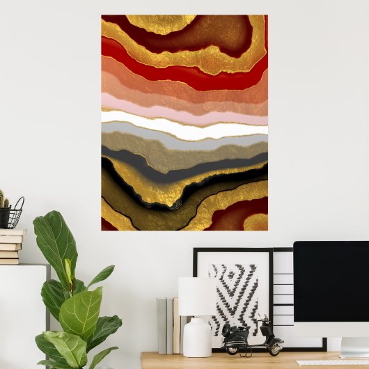 Abstrakt Gilded Agate Poster (Heimbüro)