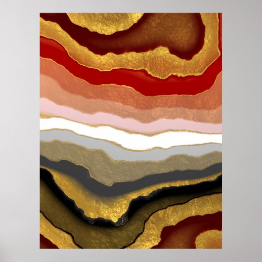 Abstrakt Gilded Agate Poster (Vorne)
