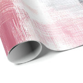 Abstrakt Gingham Rosa und Grau Geschenkpapier (Rolleneckpunkt)