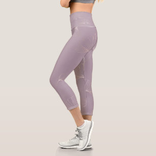Abstrakt Ginkgo Biloba Botanische Rose Gold Capri Leggings