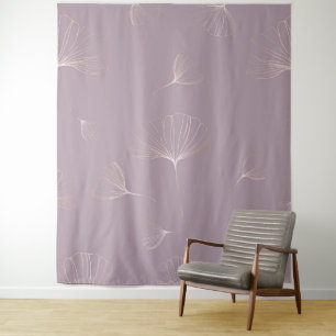Abstrakt Ginkgo Biloba Botanische Rose Gold Wandteppich