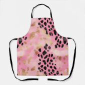 Abstrakt Girl Glam Pink Gold Leopard Print Schürze (Vorderseite)