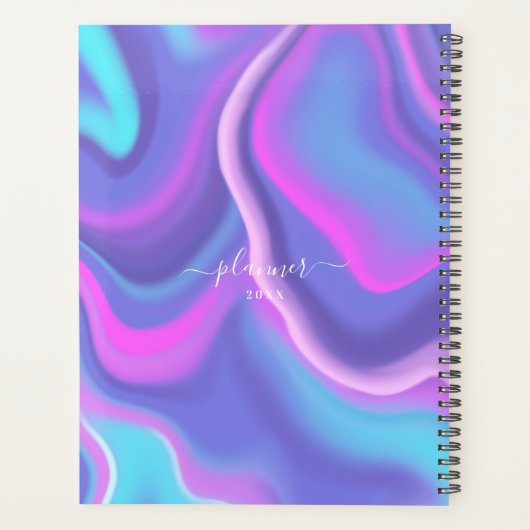 Abstrakt Girl Lila Pink Iridescent Holographic Planer (Rückseite)