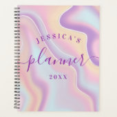 Abstrakt Girl Pink Yellow Iridescent Holographic Planer (Vorderseite)