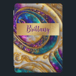 Abstrakt Glam Moderner Alkohol Tinte Lila & Gold iPad Pro Cover<br><div class="desc">Dieses moderne,  abstrakte iPad Cover-Design ist auffallend und macht mit seinen reichen Juwelenfarben und Texturen eine wahre Aussage. Lebhaft und atemberaubend. Fügen Sie einen Namen hinzu,  um ihn zu personalisieren. Erstellt von der einfachen Farmhouse Press.</div>