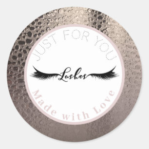 Abstrakt Glam Rosa Rosen Gold Glam Make-up Wimpern Runder Aufkleber