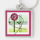 Abstrakt Glasgow Rose Schlüsselanhänger (Vorne)