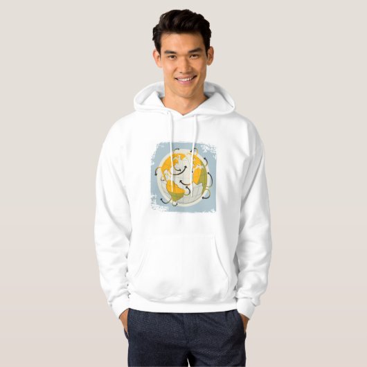 Abstrakt Globe Mens Hoodie (Vorne ganz)