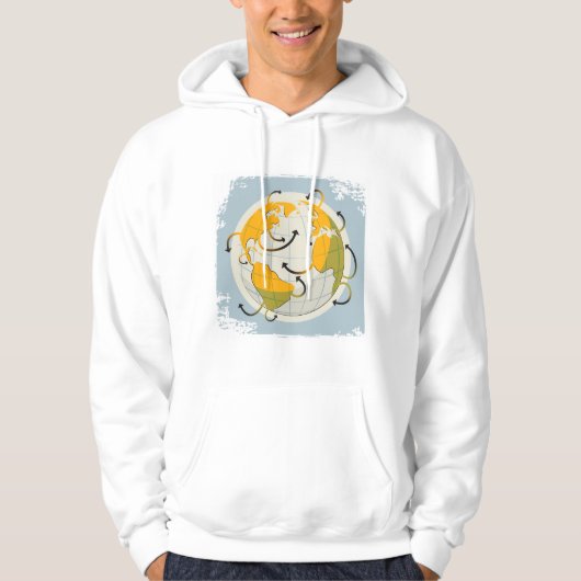 Abstrakt Globe Mens Hoodie (Vorderseite)