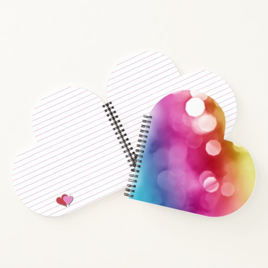 Abstrakt Glow Heart Spiral Notebook Notizblock (Innenseite)