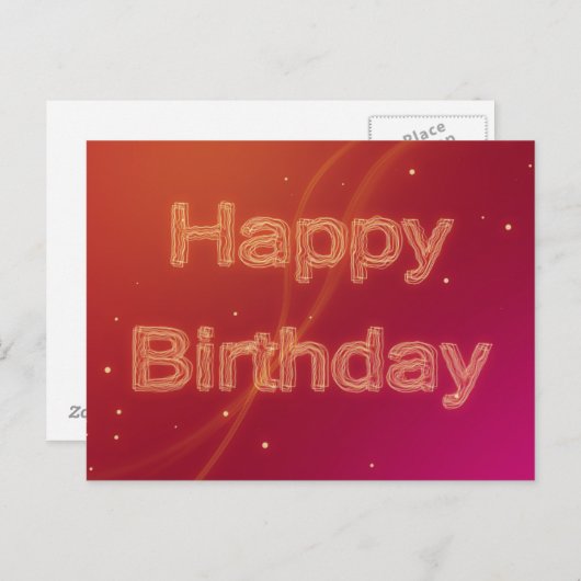 Abstrakt Glows Happy Birthday - Postcard Postkarte (Vorne/Hinten)
