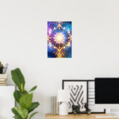 Abstrakt Glows Lotus Mandala Poster (Heimbüro)