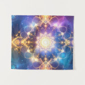 Abstrakt Glows Lotus Mandala Tapestry Wandteppich (Vorderseite (Horizontal))