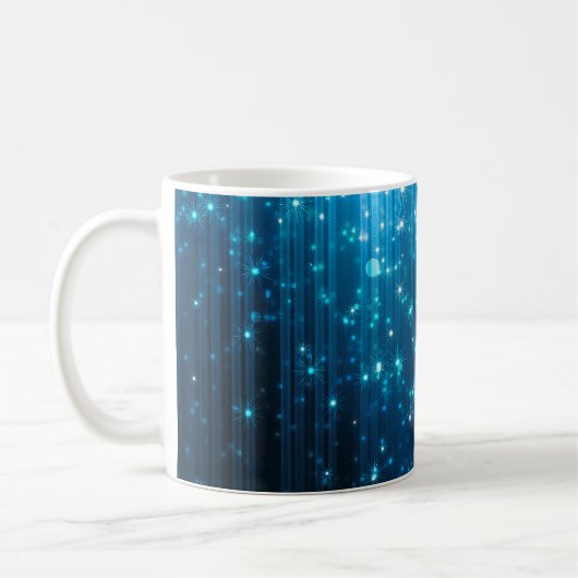 Abstrakt glühender Hintergrund Kaffeetasse (Links)