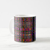 Abstrakt glühendes Neonlinienmuster Kaffeetasse (Vorderseite Links)