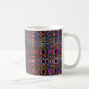 Abstrakt glühendes Neonlinienmuster Kaffeetasse