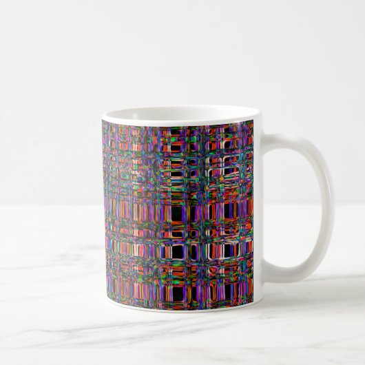 Abstrakt glühendes Neonlinienmuster Kaffeetasse (Rechts)