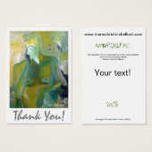 Abstrakt Gold Beige Green Artistic Vielen Dank (Vorne & Hinten)