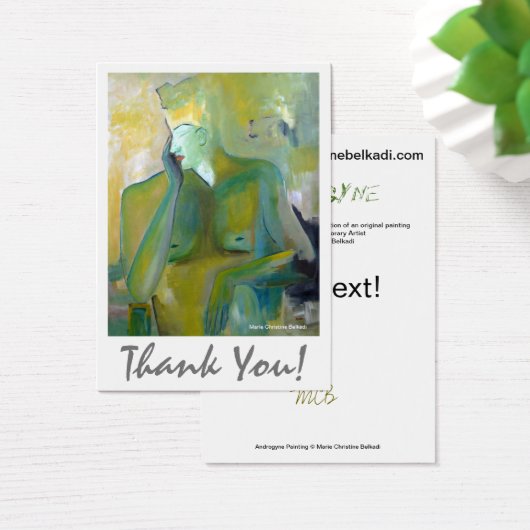 Abstrakt Gold Beige Green Artistic Vielen Dank (Schreibtisch)