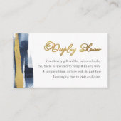 Abstrakt-Gold-Blue-Brautparty-Display-Dusche Begleitkarte (Vorderseite)