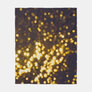 Abstrakt Gold Bokeh Black Background Fleecedecke