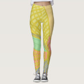 Abstrakt Gold Butterfly Jad Pink Leggings (Vorderseite)
