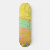 Abstrakt Gold Butterfly Jad Pink Skateboard (Vorderseite)